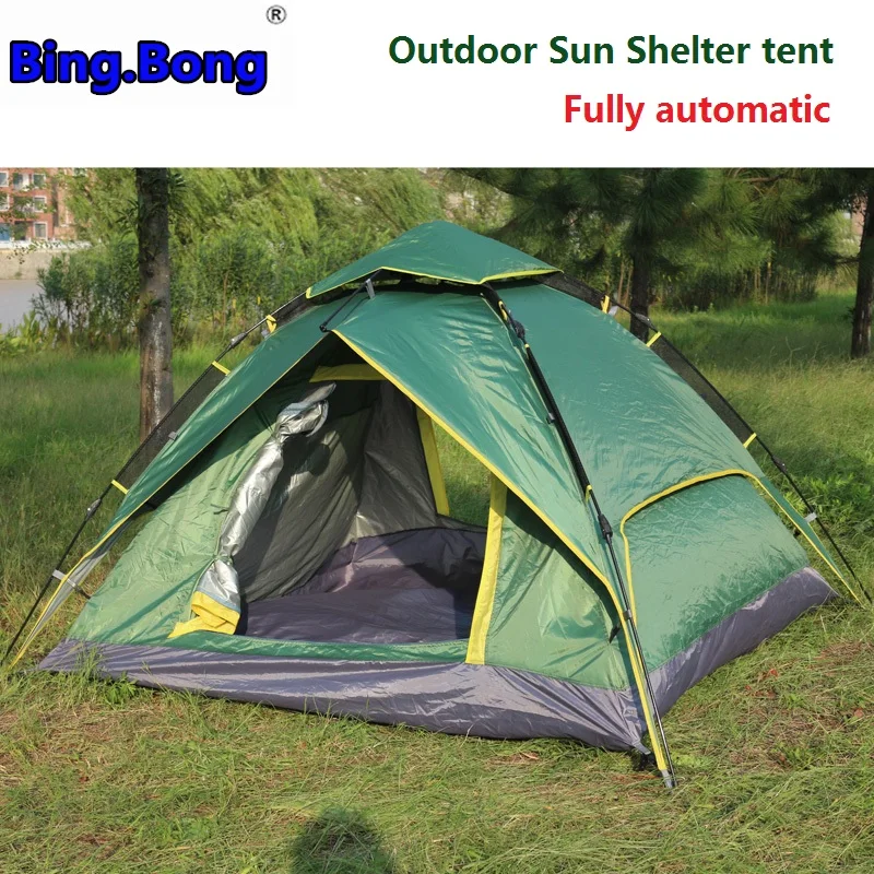 Outdoor Sun Shelter tent 3 4 fully automatic two layer tarp double