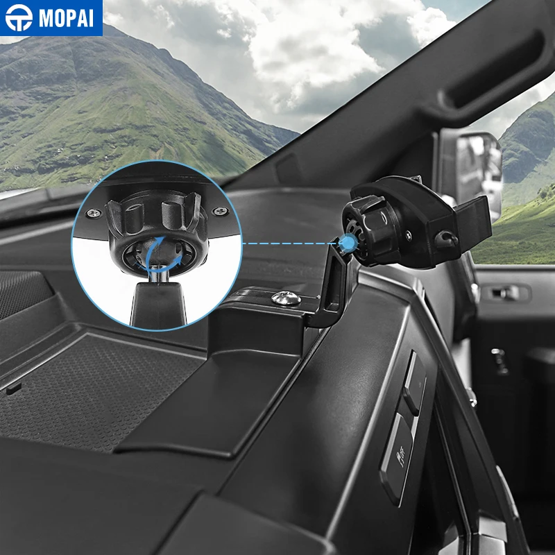 MOPAI سيارة GPS الهاتف المحمول باد حامل قوس الهاتف المحمول حامل ملصقات لفورد F150 2015 يصل الداخلية اكسسوارات السيارات التصميم