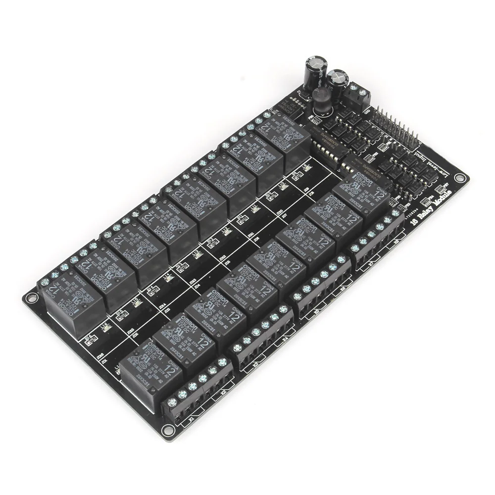 

16 Channel 12V Relay Module Optocoupler Protection Power Be able to control various appliances 17*9*2cm black PCB AC250VDC30V10A