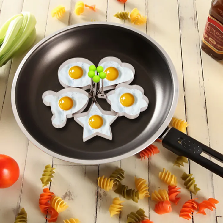 

Stainless Steel Fried Egg Shaper Pancake Mold Omelette Mold Frying Egg Cooking Tools 5 Style Kitchen Accessories Gadget