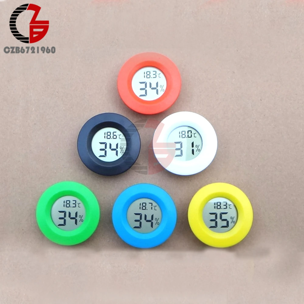 

Mini Round LCD Digital Thermometer Hygrometer Temperature Humidity Sensor Meter Thermal Moisture Detector Monitor for Fridge