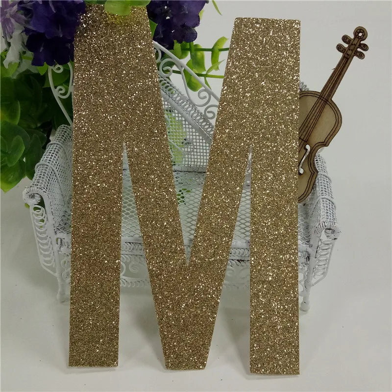 

Decorative 5" Upper Case Letters M Gold Glitter Paper 1000piece Letter For Banners/Garlands Hanging Birthday Party Decor