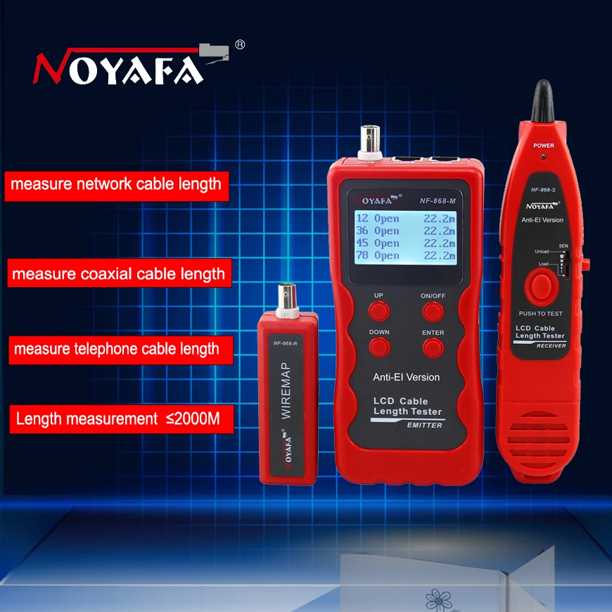 

Cable length tester Free Shipping NF868 Multipurpose digital Cable Tracker for Length test/Finding English Version
