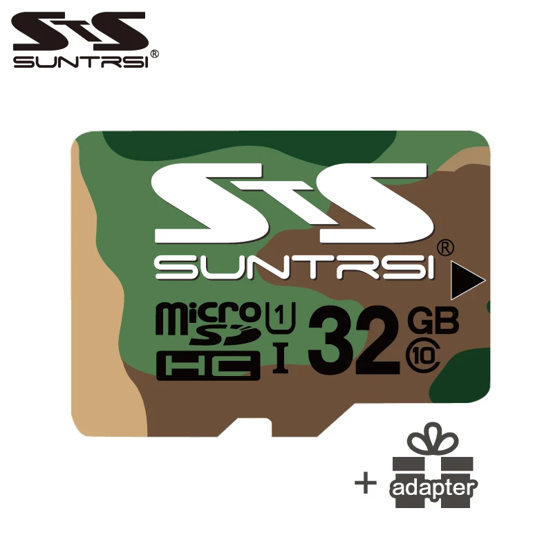 Suntrsi Micro TF карта 16 ГБ 32 ГБ 64 Гб класс 10 Microsd SD карта высокая скорость 128 Гб карта памяти для смартфона - Емкость: 32gb with adapter