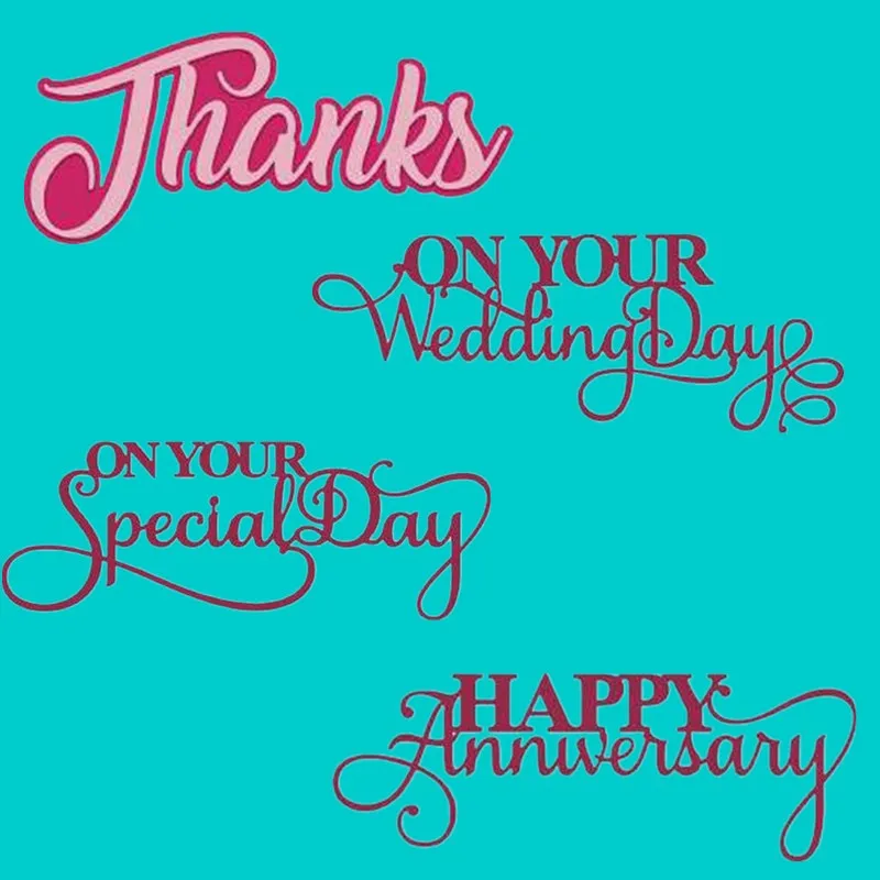 

On Your Special Day Thanks Metal Cutting Dies Stencils For DIY Scrapbooking Decorative Embossing Paper Cards Handcraft Die Cut