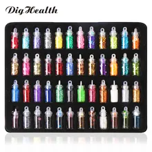 48 цветов голографический блестящий порошок блеск для ногтей блестки 3D акриловый Гель-лак DIY Чешуйчатое украшение для ногтей