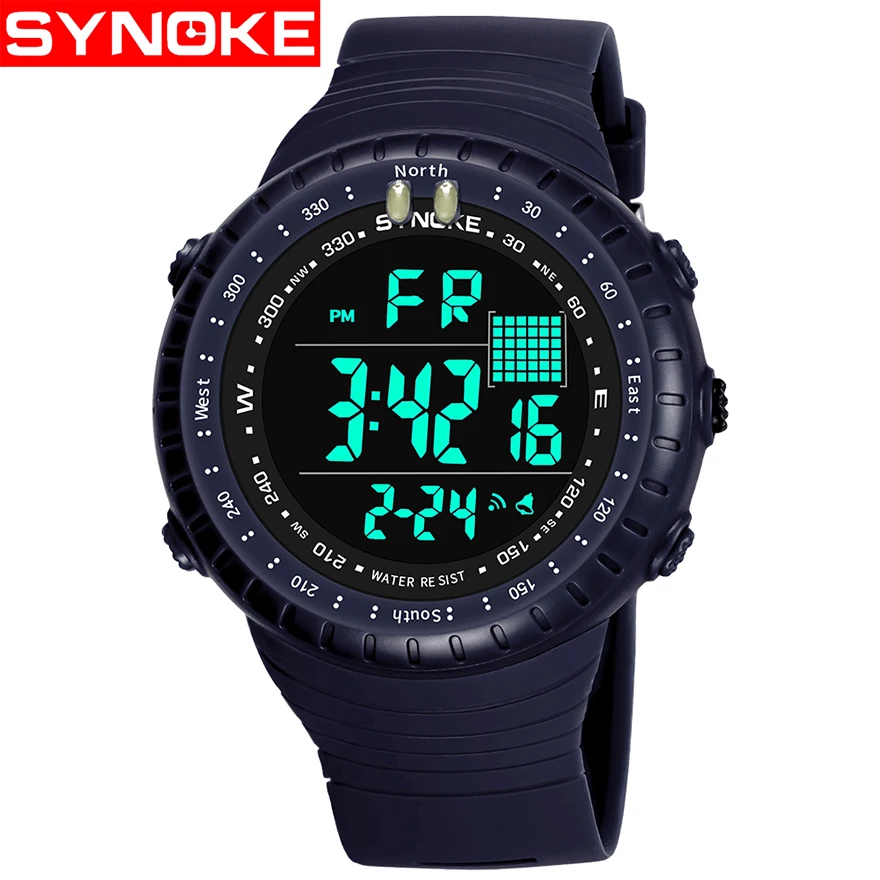SYNOKE Men Watch 2018 Top Luxury Brand Sport large face simple