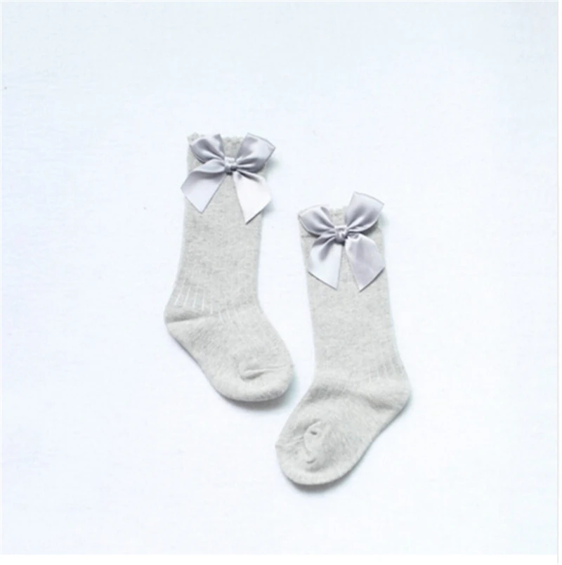 1 пара носков для маленьких девочек Гольфы с бантиками для маленьких принцесс, милые носки для малышей длинные Детские гетры без пятки
