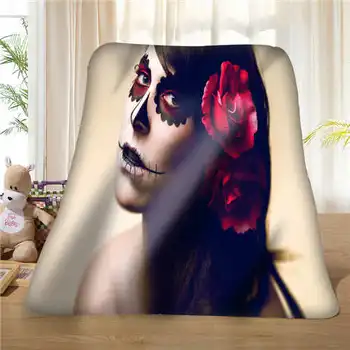

Custom halloween_makeup (1) Blanket Soft Fleece DIY Your Picture Decoration Bedroom Sofa Multi Size#928-01-5