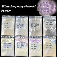 Белая симфония Русалка пудра макияж тени для век 100 г перламутровый пигмент акриловая краска мыло Пигмент Блеск ногтей Слюда Порошок