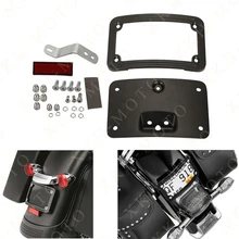 Aftermarket Motocicleta marco de La Matrícula de Montaje Kits Para Harley Sof tail Deluxe FLSTN 2005-2014 NEGRO