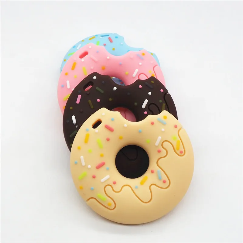 

Chenkai 10PCS BPA Free Silicone Cookie Pendant Teether DIY Baby Biscuit Pacifier Dummy Donut Nursing Chewing Jewelry Toy Gift