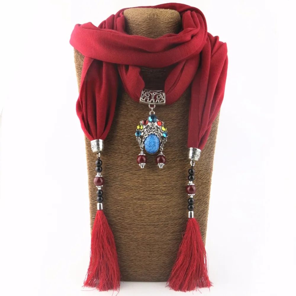 

2018 Bijoux Fashion Ethnic Necklace For Women Multicolor ceramic Beads Statement scarf Necklaces Bohemian Jewelry NK1130