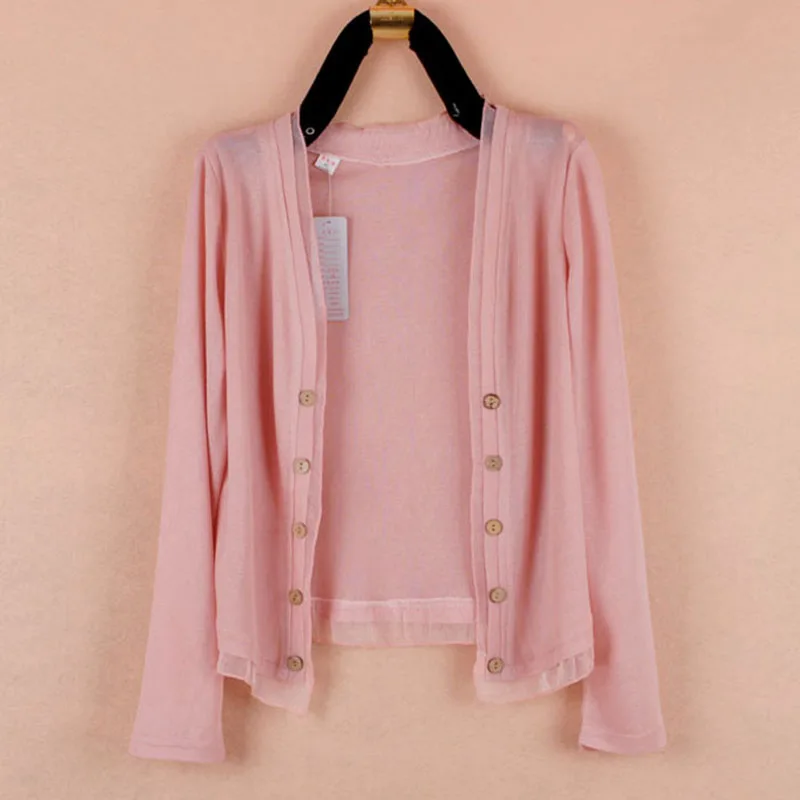 Вязаный кардиган для женщин, весна, новая мода, большой размер 5XL, свободная дикая шаль, пальто, летняя Солнцезащитная рубашка, воздухопроницаемая рубашка - Цвет: Pink  long