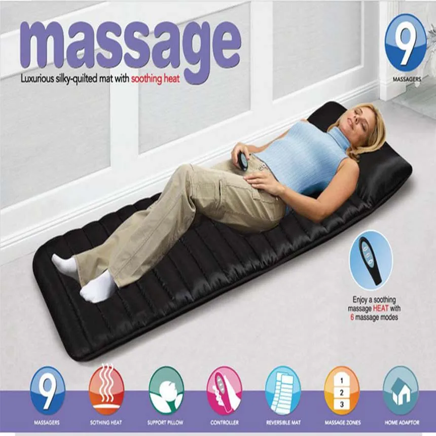 Full Body Household Massage Tourmaline Mattress Heating Vibrating Head Neck Massager Cushion Electronic Massage Therapy Bed