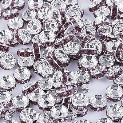 6mm Gold Silver Color Crystal Beads Rhinestone Rondelles Loose Spacer Beads for Jewelry Making DIY Bracelet