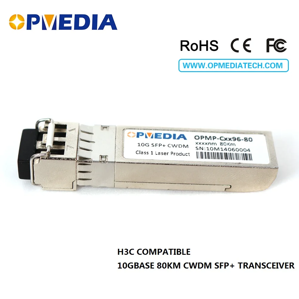 

Equivalnent to H3C 10GBASE CWDM SFP+ transceiver, 10G 80KM 1470~1610nm ZR transceiver module