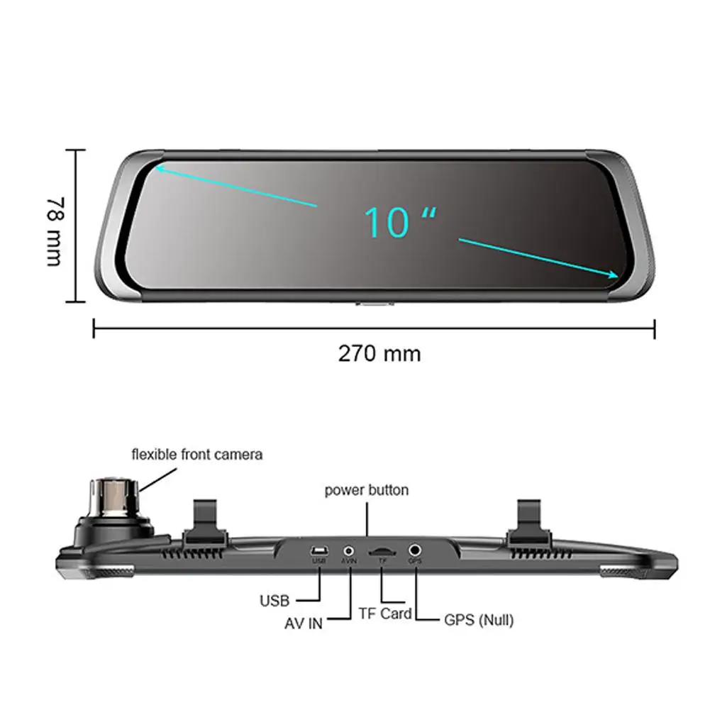 

hot 1080P HD Dual Lens Touch Screen Car DVR Rearview Dash Cam Video Camera Recorder
