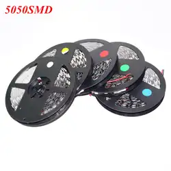 0.5/1/2/3/4/5 м DC12V RGB Светодиодные ленты свет 5050smd 60leds/ м ip20/IP65 LED Клейкие ленты черный pcb светодиодные ленты лампы строка праздник огней