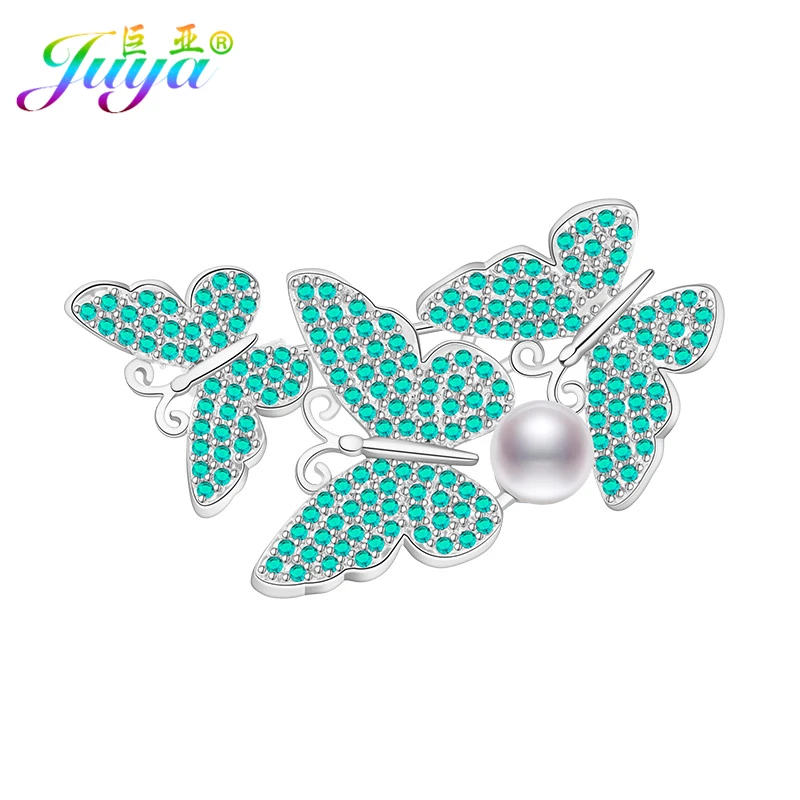 Fashion Newest Arrival Colorful Zircon Copper Butterflies Decorative Pin Pearl Sweater Brooches For Women Holiday Christmas Gift | Украшения