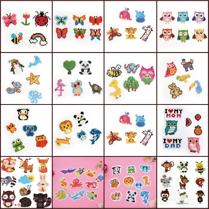 

DIY Mini Diamond Painting Cartoon Series Diamond Embroidery For Kids Crystal Round Diamond Sticker Rhinestones Mosaic Crafts