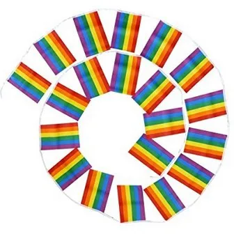 

1pc Rainbow Flag 14x21cm Lesbian Gay Parade Banners LGBT Pride Flag Polyester Colorful Rainbow Flag for Decoration