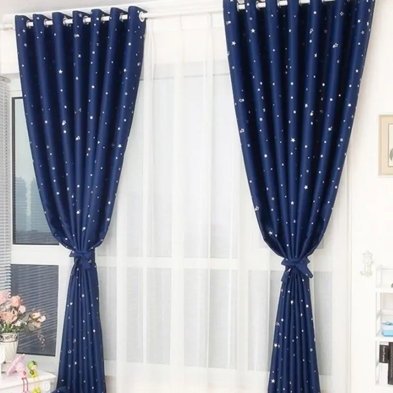 Занавески s Idyllic Shining Star напечатанная ткань корейский стиль для гостиной темно