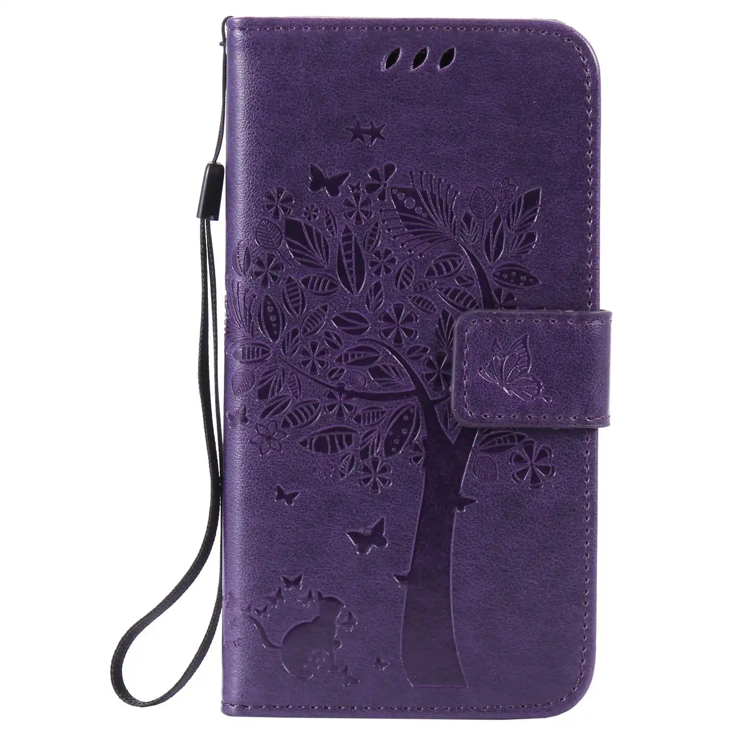 Кожа+ ТПУ чехол-портмоне с откидной крышкой для Samsung Galaxy A3 A5 A6 A7 A8 A9 A6S A9S обратите внимание на возраст 3, 4, 5, 8, 9 - Цвет: Purple