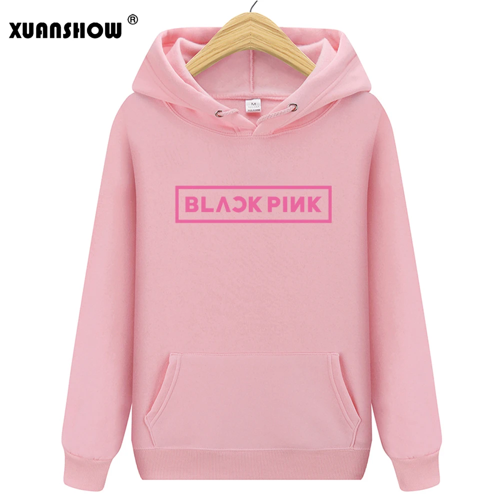 XUANSHOW New Autumn Winter Women's Hoody Sweatshirts BLACKPINK Kpop Casual Fleece Pullover Hoodies Mujer XXL