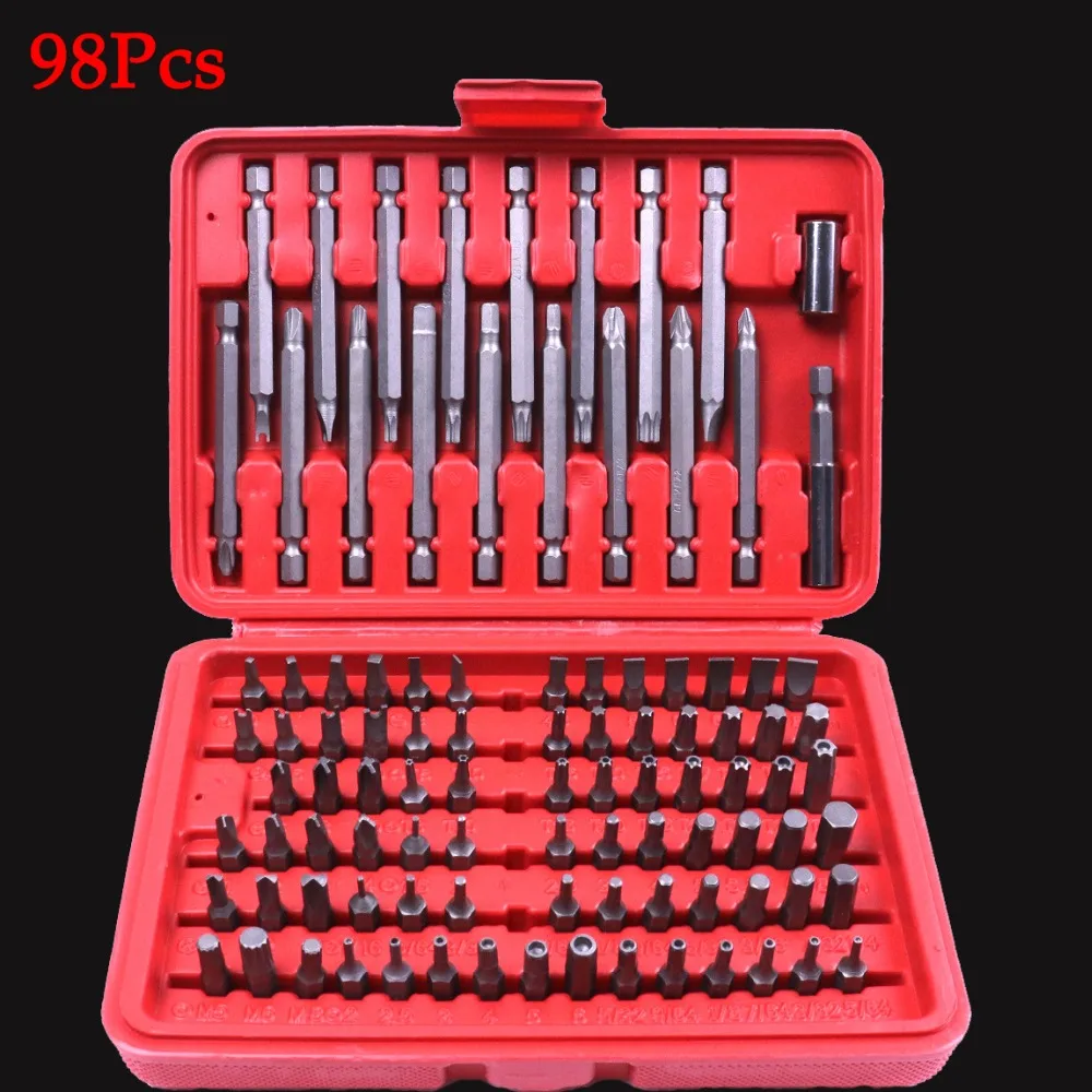 Universal 98PCS/set Screwdriver Security Bit Set Repair Tools for Automobile Car or Home Use  Removal Tool Hot Sale High Quality