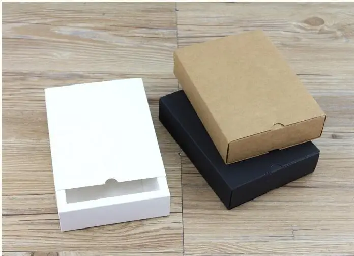 

10pcs/lot Kraft Black White Paper Drawer Boxes,Wedding paper gift boxes for Clothes Packaging Gift Packaging Match Boxes