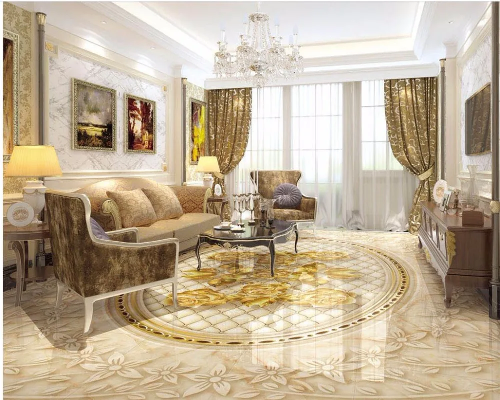 3d картина этаж обои Мрамор рельеф Золотая Роза пол обои для ванной комнаты водонепроницаемый