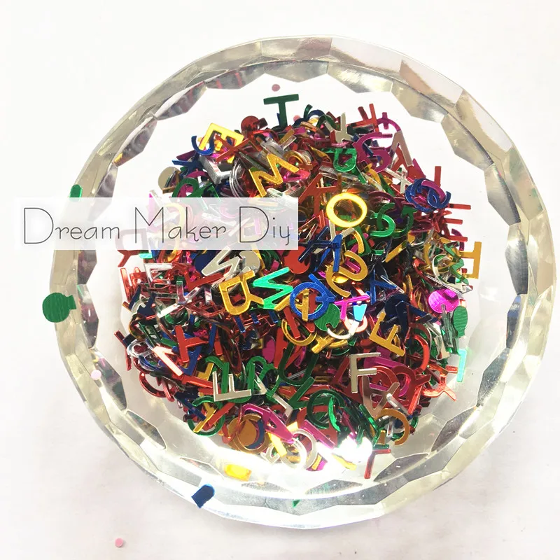 

3000pcs 5mm Letters Mix Color PVC Paillettes Loose Sequins Craft for Garments Sewing ,Scrapbook DIY