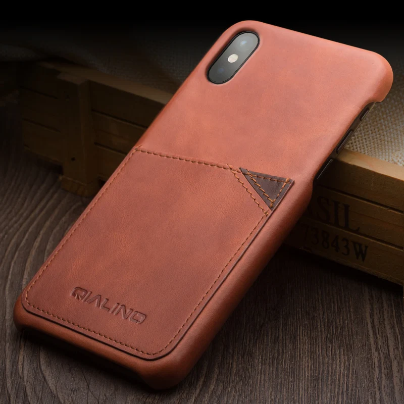 QIALINO Новый Модный чехол ручной работы для iPhone X роскошный из натуральной кожи с
