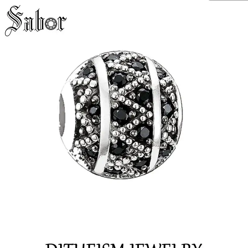 

female DIY Beads Black Zig Zag 2019 Fashion Silver Jewelry Gift Women Men Boy Girl Fit Bracelets Necklace Choker jewellery