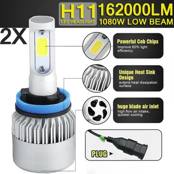 

NITHTEYE Car LED Headlight Kit H8 H9 H11 1080W 162000LM 6000K Low Beam Fog Light Bulbs White Led Headlamp fit for all car model