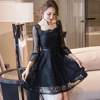 

Summer Ladies plus size elegant Lace dress square collar butterfly sleeve cute flare Dress cultivated party Dress vestidos XXXXL