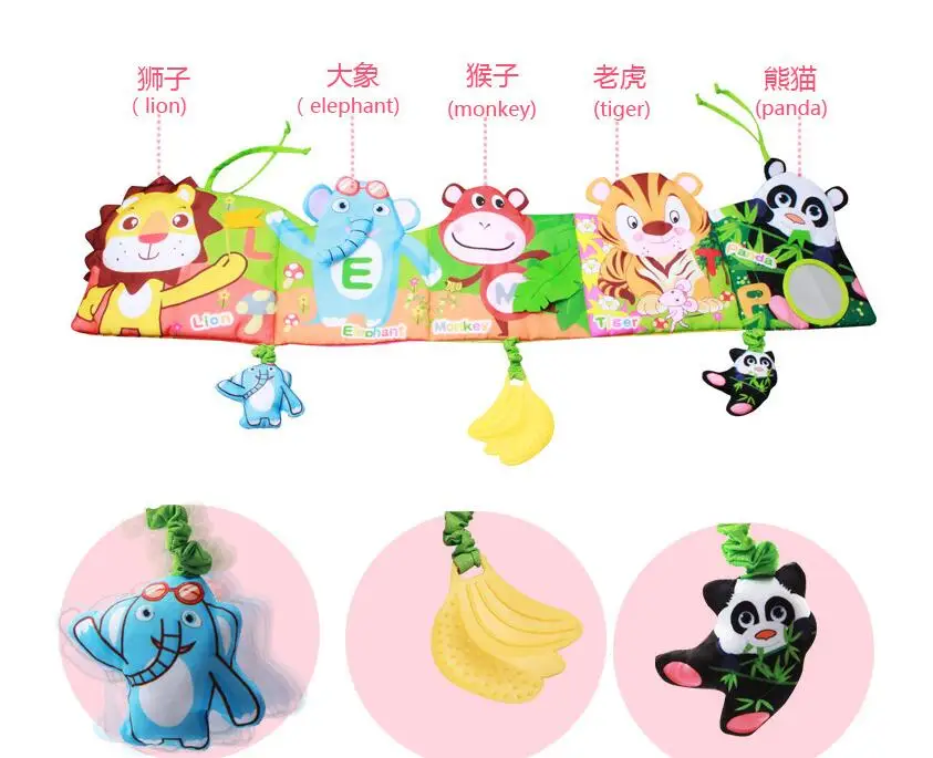 Cama de Bebê ao Redor e Livro de Pano com Modelo Bonitos do Bebê para a Cama do Bebê Jollybaby Animal Brinquedos 5 High Quality