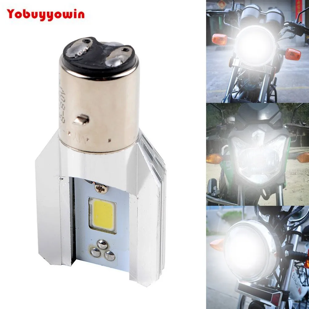

12W White BA20D COB LED Hi/Low Headlamp Front Light Bulb Motor Bike/Moped/ATV