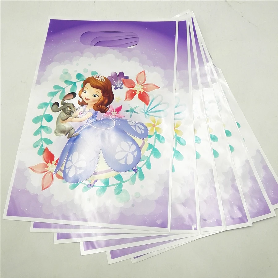 

6pcs Sofia Princess Birthday Party Supplies Gift Candy/Loot Bag Cartoon Theme Party Festival&Event Sofia Party Decoration Favor