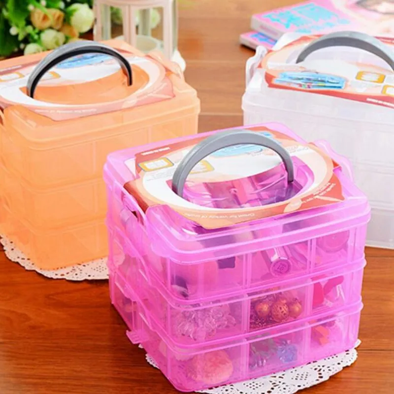 Small Portable Household Goods Storage Box Three Layer Removable