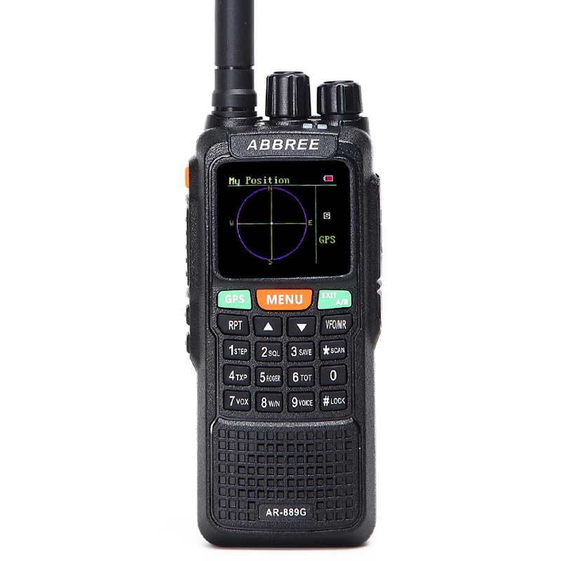 ABBREE AR-889G рация с GPS SOS 10 Вт 999CH Ночная подсветка дуплексный перекрестный ретранслятор двойной прием Охота Ham CB радио