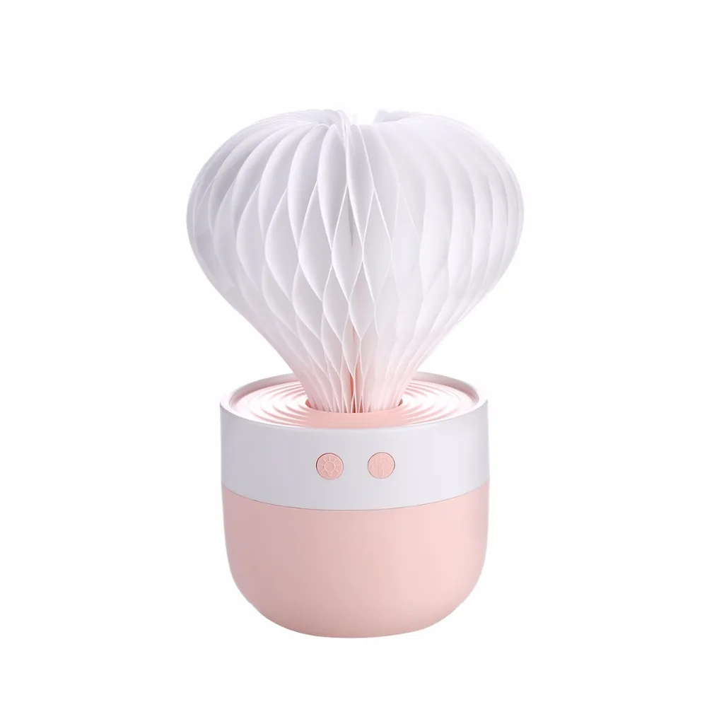 

USB Mist Humidifier for Home Office Car Travel Ball Cactus 150ml Mini Humidifier with 7 Color LED Lights and No Noise 35