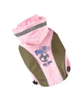 Спортивные Футбол Собака куртка-дождевик шапка может Pet Водонепроницаемый на открытом воздухе в дождливые наряд для собаки кошки щенки маленькие книжная полка с фигурой мопса животных - Цвет: Pink