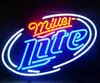 Miller Lite White Glass Neon Light Sign Beer Bar