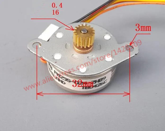 

four-phase five wire mini stepper motor stepping motor mini motor 25mm*11mm stepper motor with 0.4 module gear