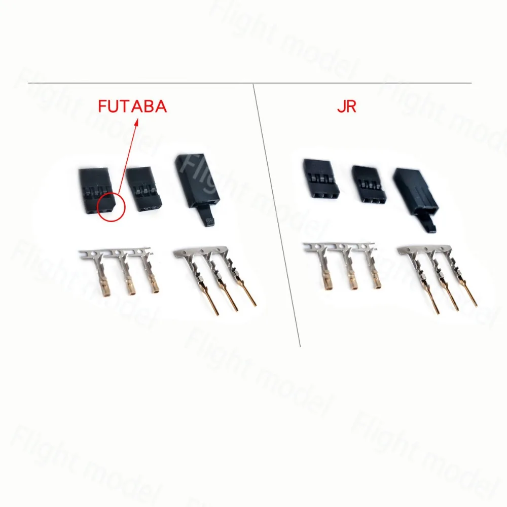 10 Sets DIY 3 Pin Servo Plug Set Female Male Connector Gold Plated For Futaba JR Type RC Airplane Multirotor Quadcopter Plug