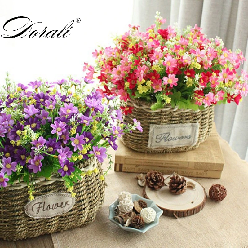 7 branch 1 Bouquet 28 heads cute silk daisy artificial decorative flower wedding flower bouquet home room table decoration