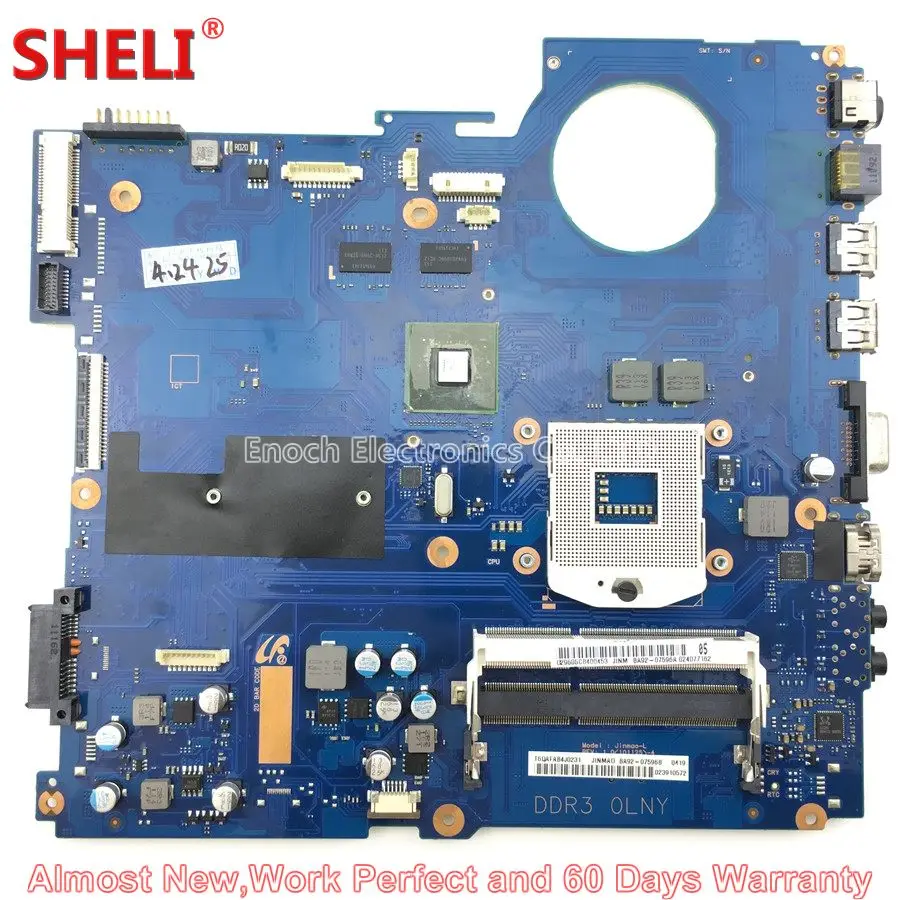 SHELI BA92-07596A BA92-07596B Laptop Motherboard For Samsung NP-RC410 RC410 HM55 Jinmao_L BA41-01433A GT 315M Main Board