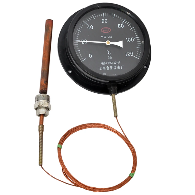 

Pressure Thermometer, Pointer Thermometer for Boiler, Industrial Mechanical Thermometer with Probe